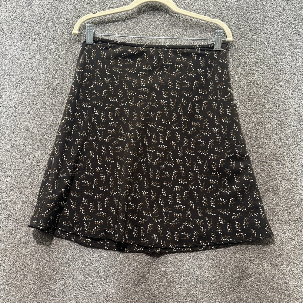 Old Navy VTG Y2k 2002 Brown Floral A-Line Mini Skirt Size 4 Neutral Grunge Retro